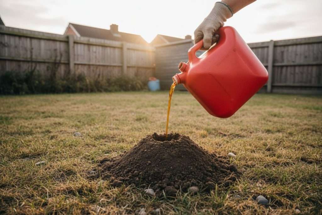 Tuer taupe avec essence : une fausse bonne idée dangereuse