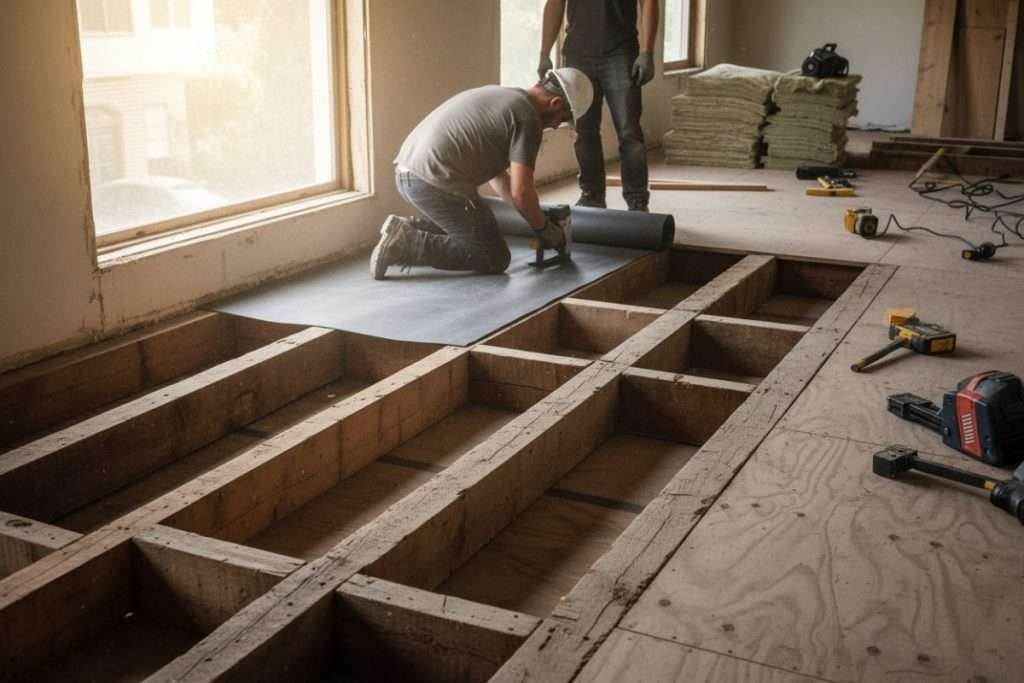 Natte de désolidarisation pour plancher bois